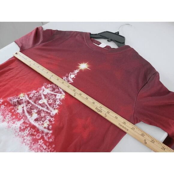 Women's Red & White Lighted Tree Lightweight Crewneck Sweatshirt S - Picture 6 of 10